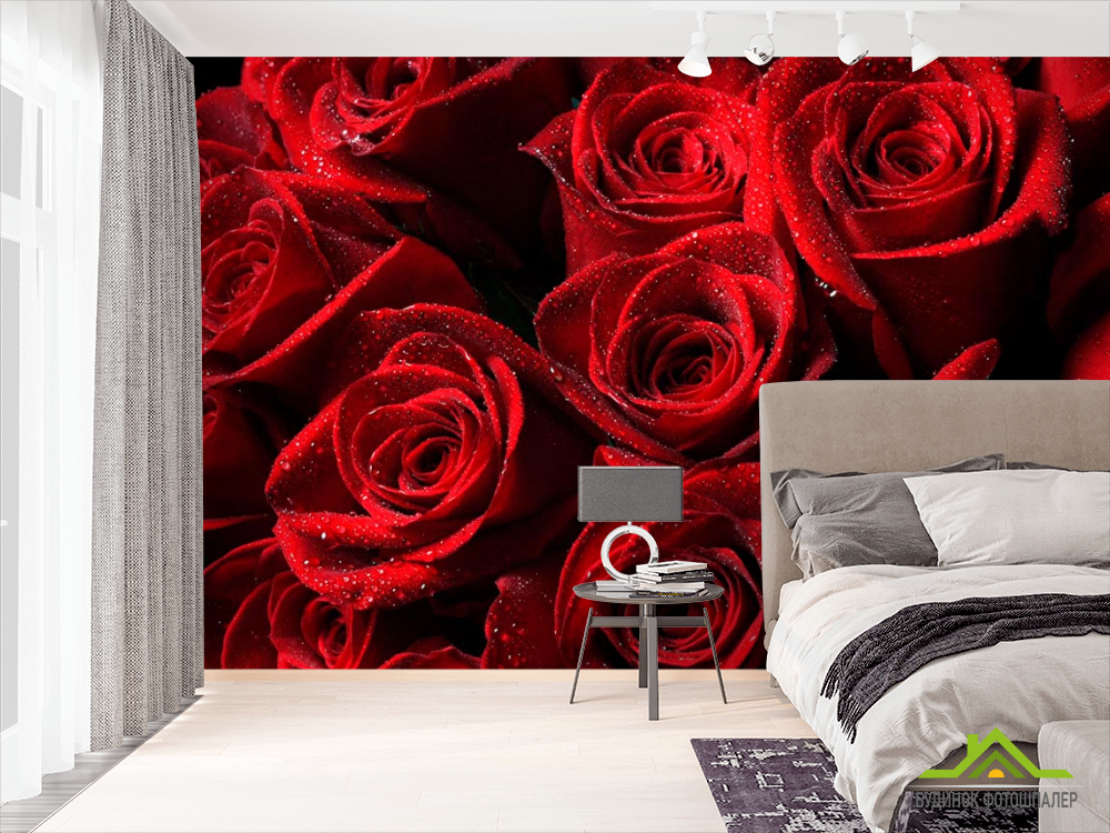 Фотошпалери Букет троянд червоного кольору