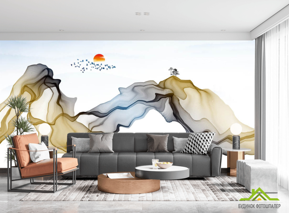 выбрать Фотошпалери птиці і абстрактний візерунок Фотошпалери Абстракція на стіну