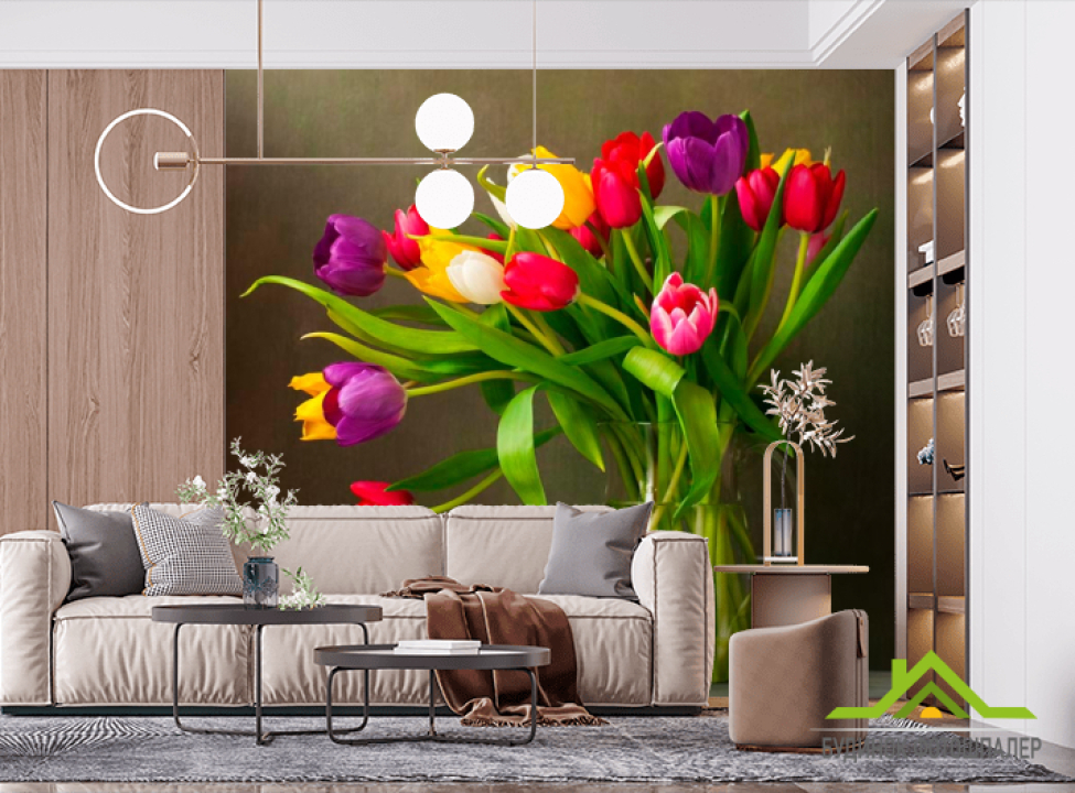 выбрать Фотошпалери Глечик з тюльпанами Фотошпалери Тюльпани на стіну