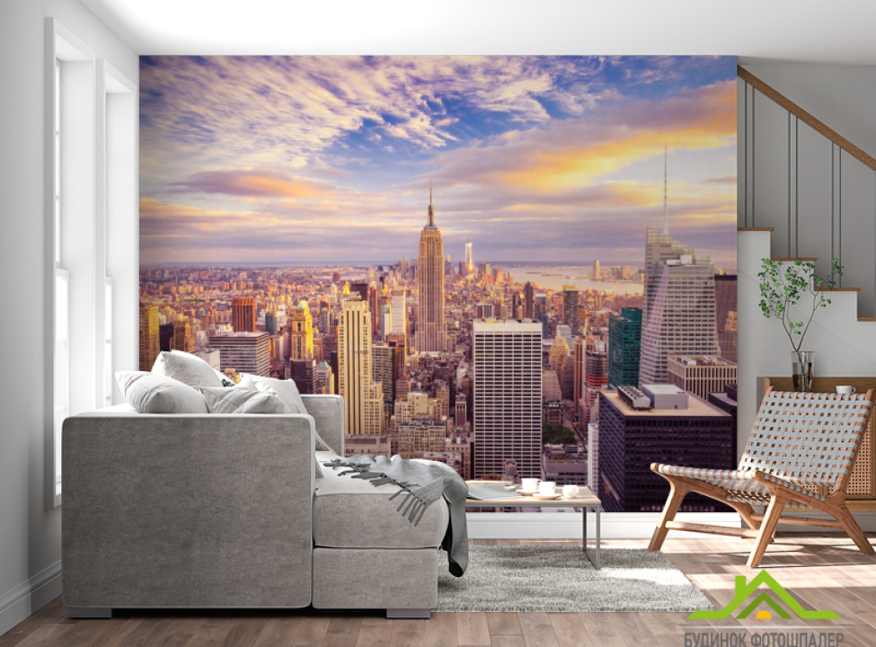 выбрать Фотошпалери Нью Йорк і красиве небо Фотошпалери Місто на стіну