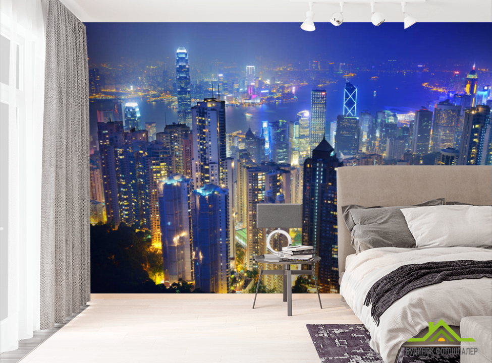 выбрать Фотообои Вид на ночной город Фотообои Город на стену