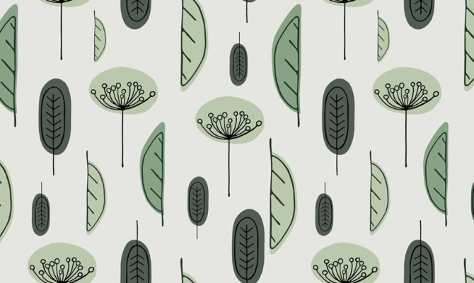 Фотошпалери Векторні кульбабки в скандинавському стилі