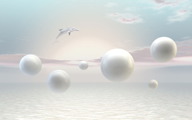 Фотошпалери Кулі з дельфінами