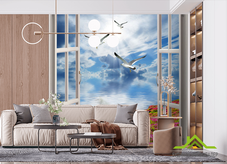 Фотообои Вид из окна на небо