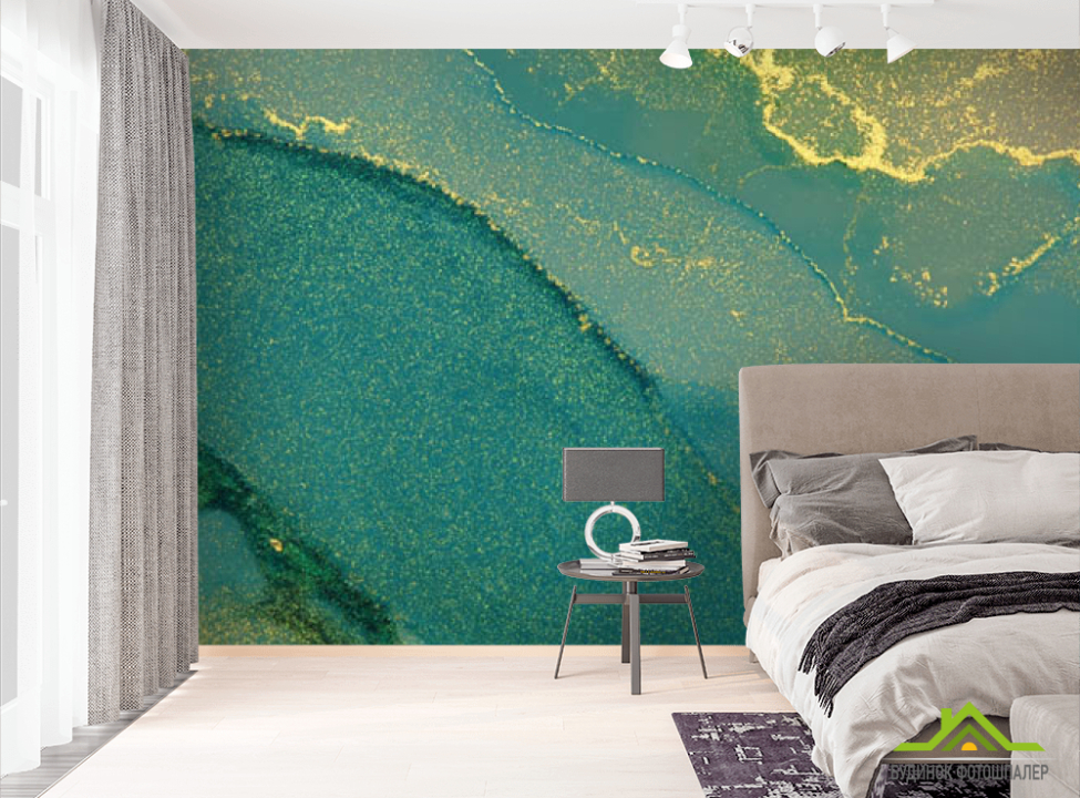 выбрать Фотошпалери Зелений fluid art з золотом Фотошпалери Fluid art на стіну