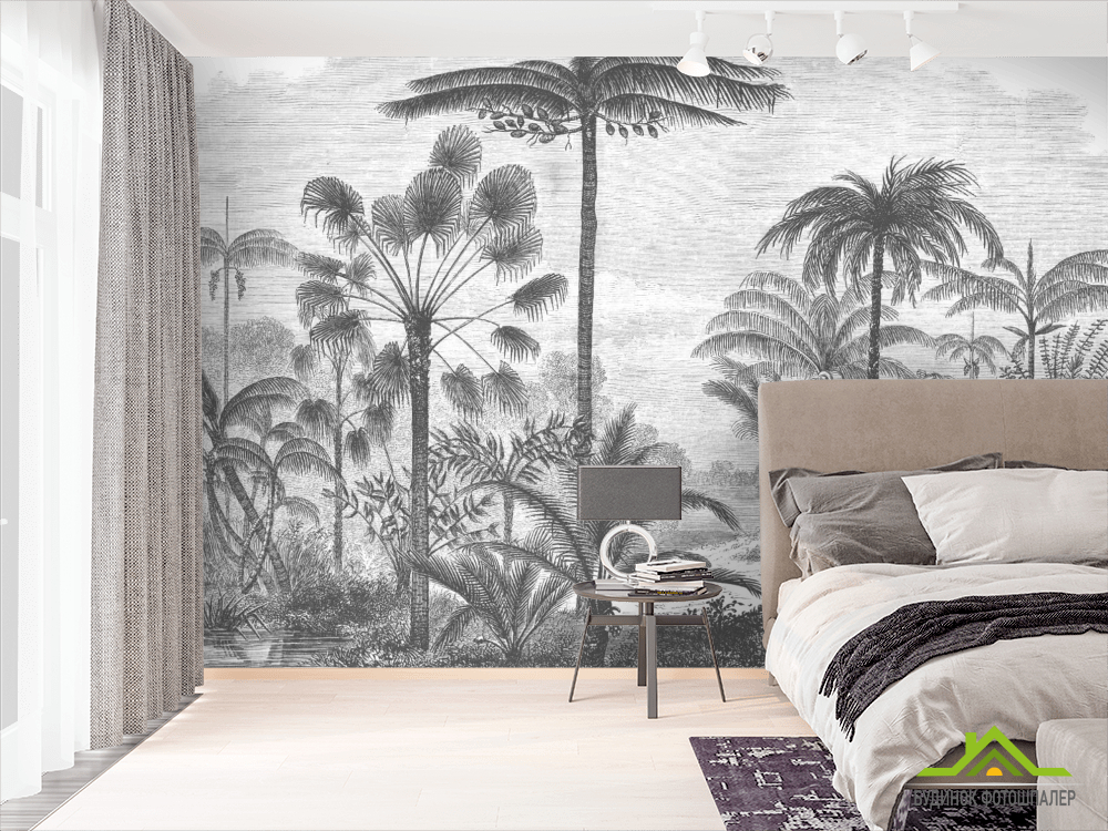 Фотошпалери Пальми гравюра
