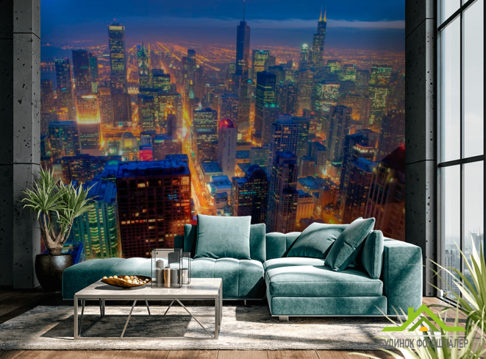 выбрать Фотообои New York яркий ночной Фотообои Нью Йорк на стену