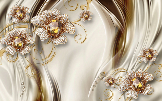 Фотошпалери Золоті брошки 3д