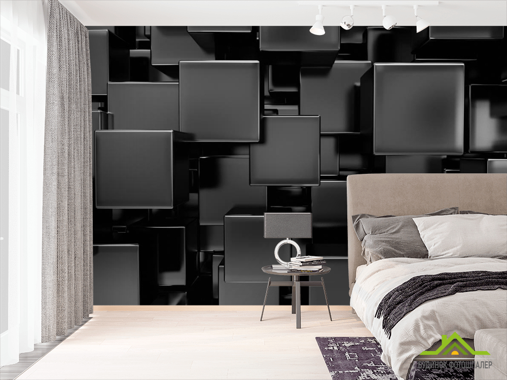 Фотообои Черные лаковые кубы