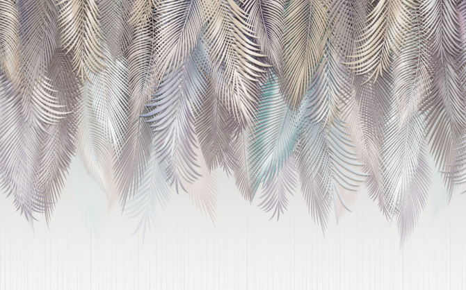 Фотообои светлые листья на стену