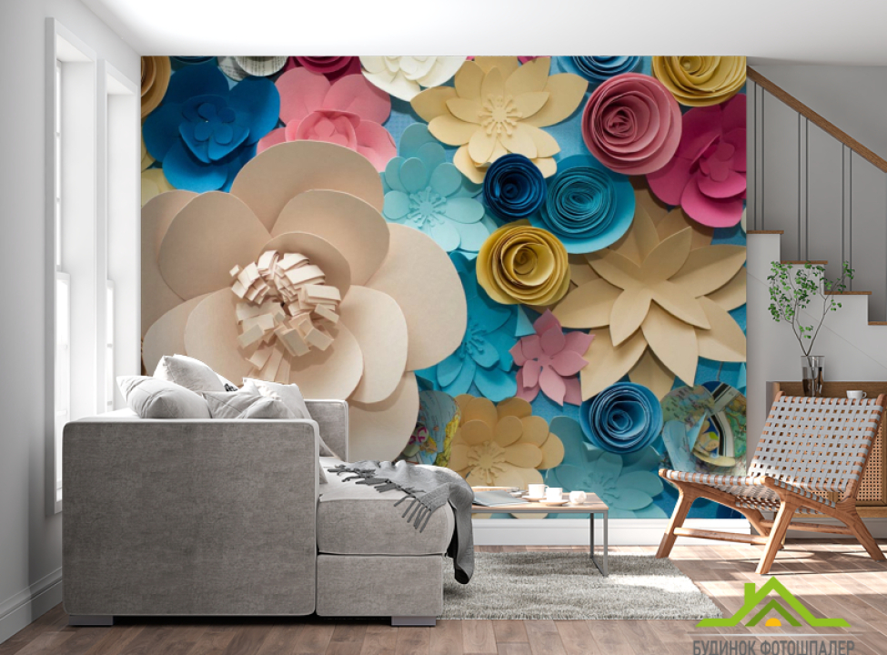выбрать Фотообои разноцветные буажные цветы Фотообои Цветы на стену