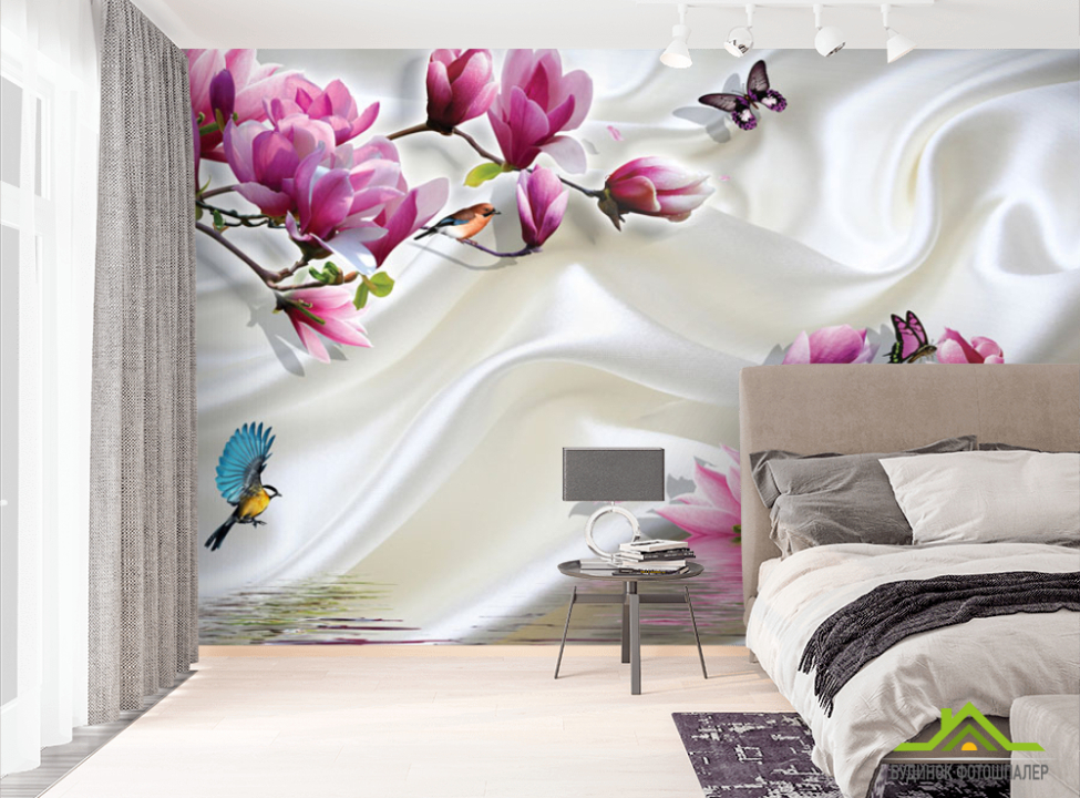 выбрать Фотообои Магнолии на атласе Фотообои Цветы на стену