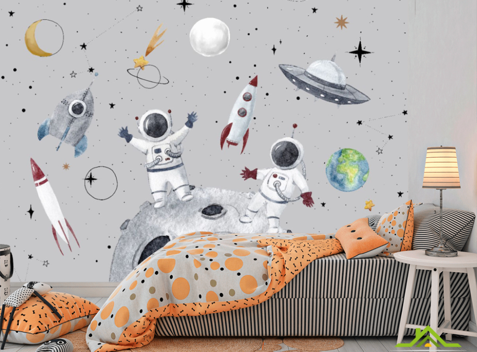 выбрать Фотообои детская карта мира Фотообои Little kids на стену