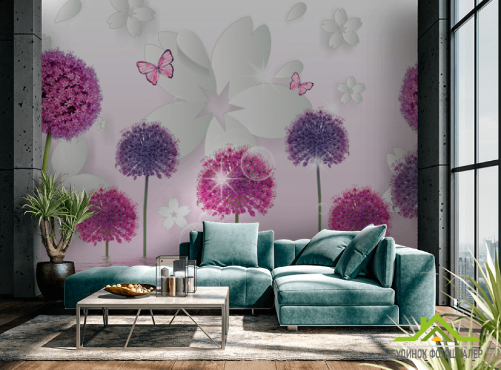 выбрать Фотообои 3д одуванчики Фотообои цветы 3d на стену