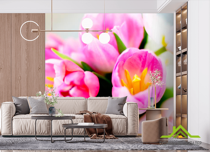 Фотообои Тюльпаны розовых тонов