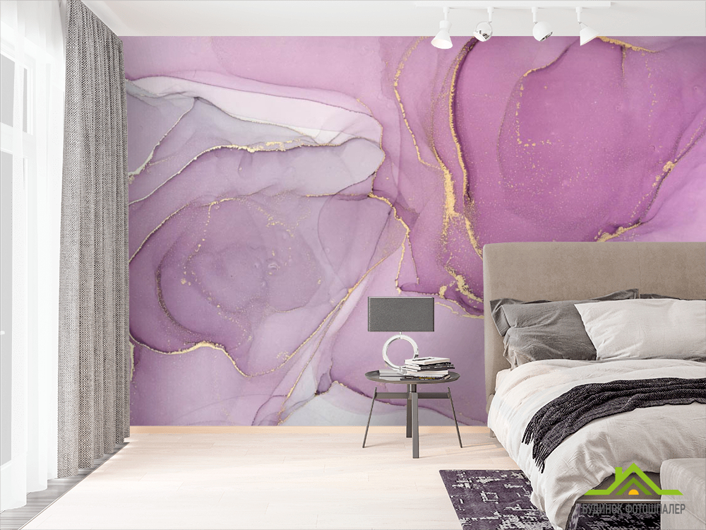 Фотошпалери рожевий флюїд арт