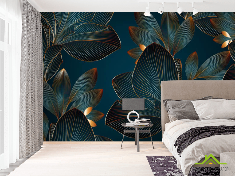 Фотообои 3д листья объёмные