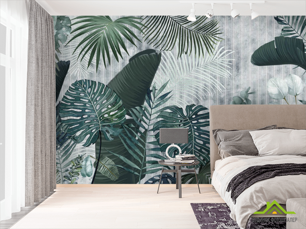 Фотошпалери асорті тропічних листя