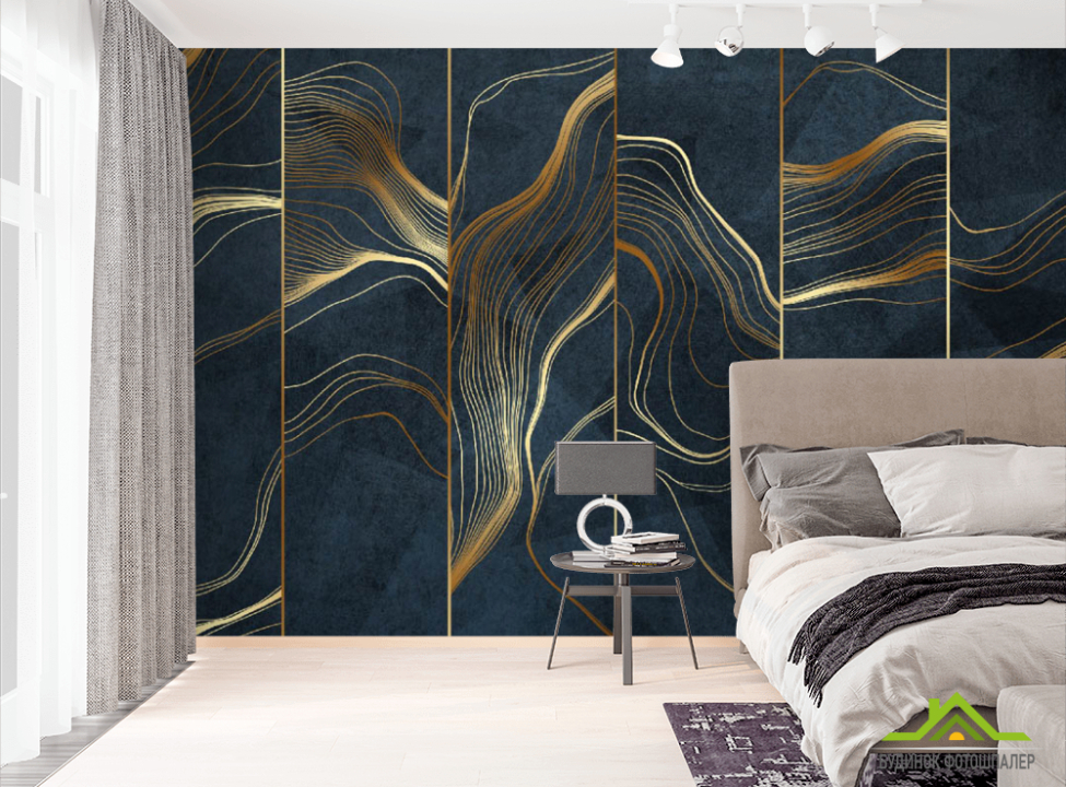 выбрать Фотошпалери золоті лінії Фотошпалери 3Д на стіну