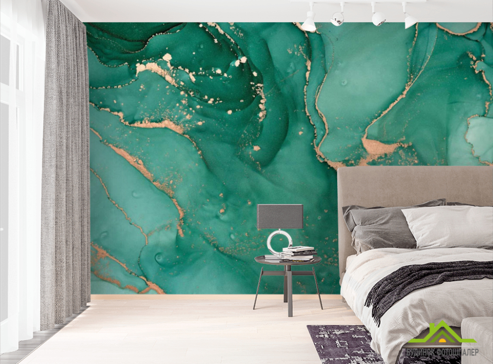 выбрать Фотошпалери Бірюзовий флюїд Фотошпалери Fluid art на стіну
