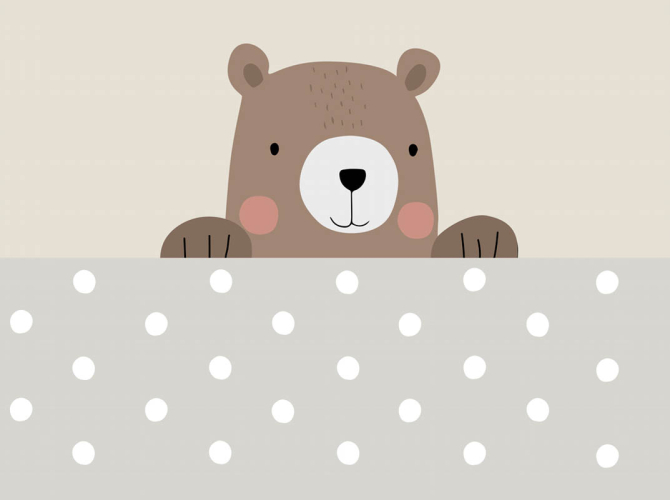 Фотошпалери Ведмедик на бежевому фоні