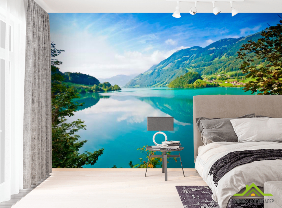 выбрать Фотошпалери Нескінченність гір, води Фотошпалери Природа на стіну