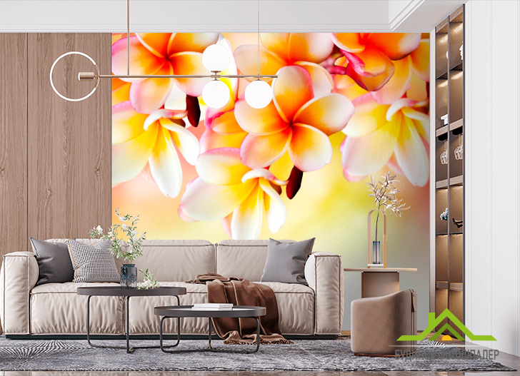 Фотообои Бело-желтые цветочки