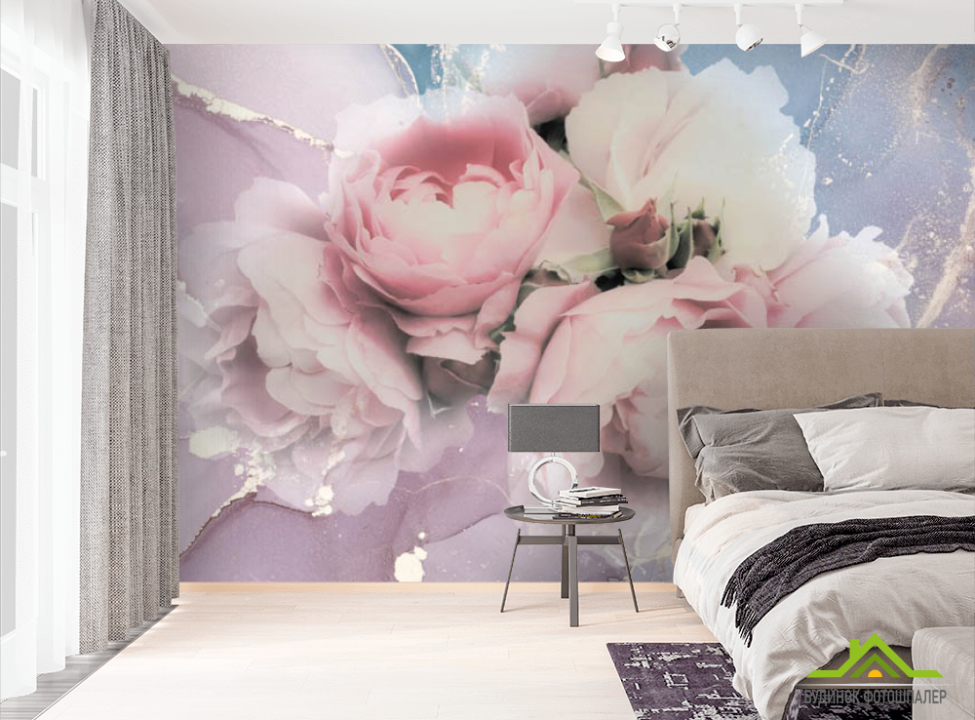 выбрать Фотошпалери Півонії з флюїдом Фотошпалери Квіти на стіну