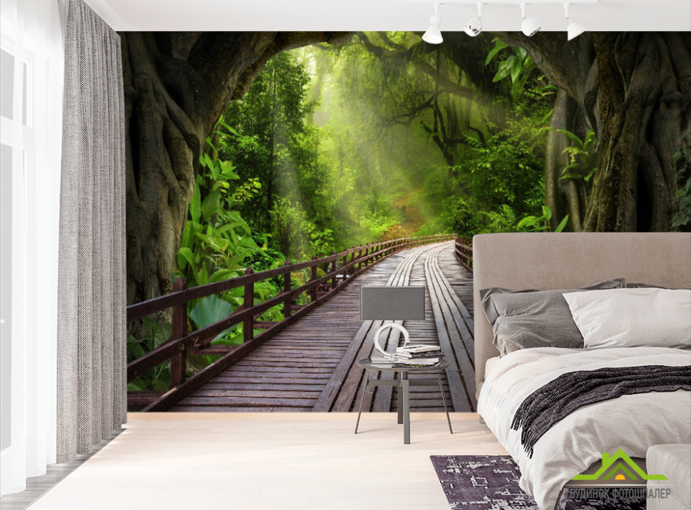 выбрать Фотообои зеленый тоннель Фотообои Расширяющие пространство на стену