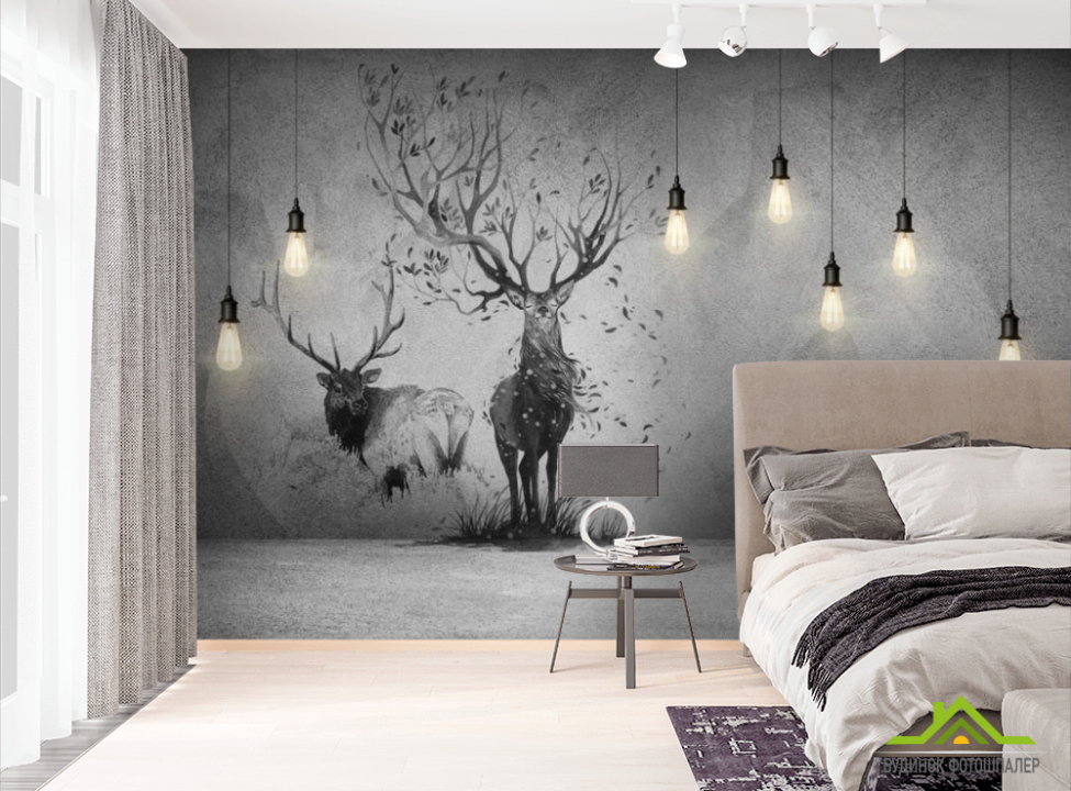 выбрать Фотообои Олени и лампа Фотообои лофт на стену