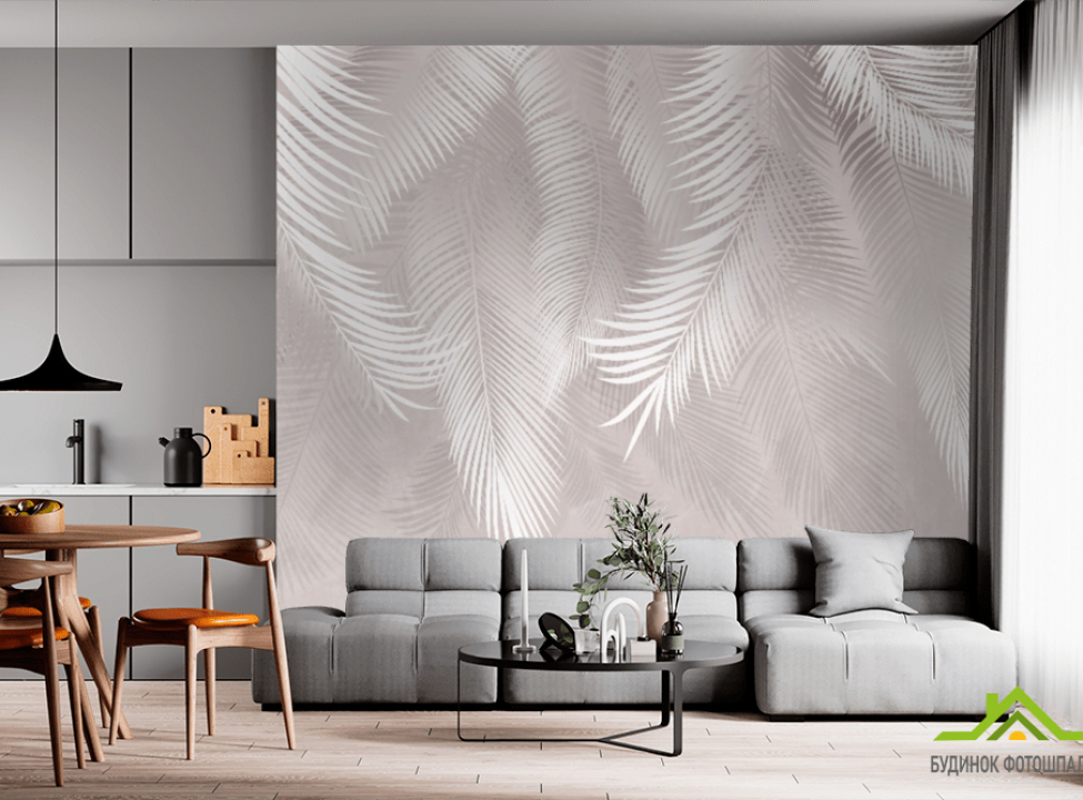 выбрать Фотообои  тропические листья и мрамор Фотообои Дизайнерские листья на стену