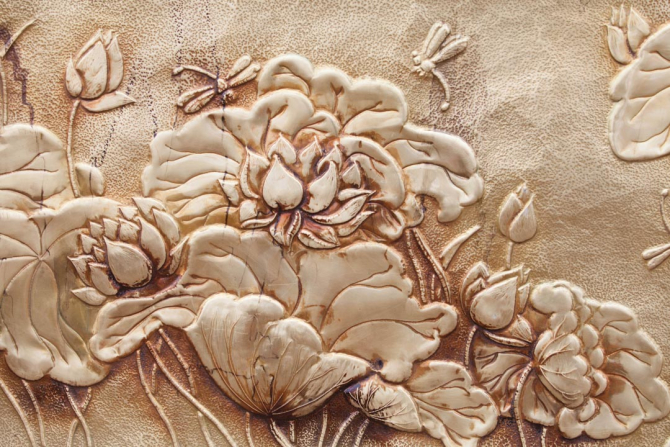 Фотошпалери квіти барельєф