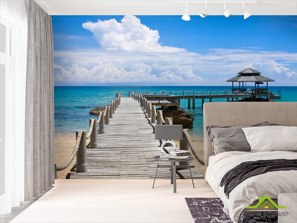 Фотообои Причал с беседкой