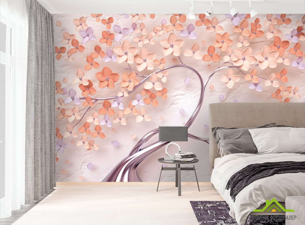 выбрать Фотообои 3д дерево персикового цвета Фотообои 3Д на стену
