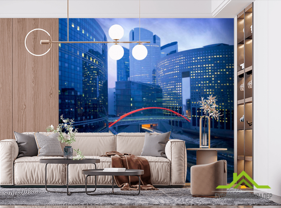 выбрать Фотошпалери Мости, скляні висотки Фотошпалери Мости на стіну