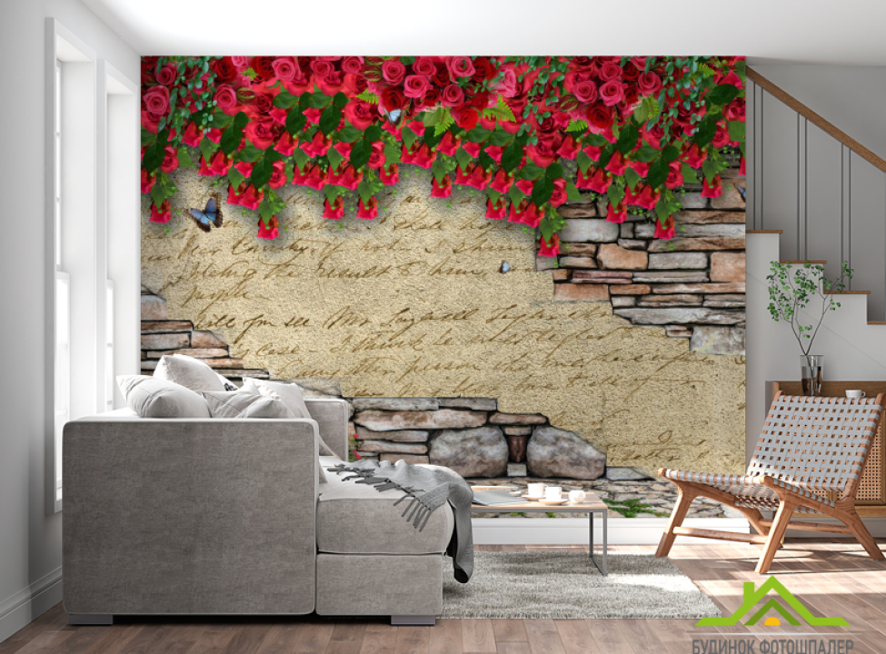 выбрать Фотошпалери Стіна з квітами 3д Фотошпалери квіти 3d на стіну