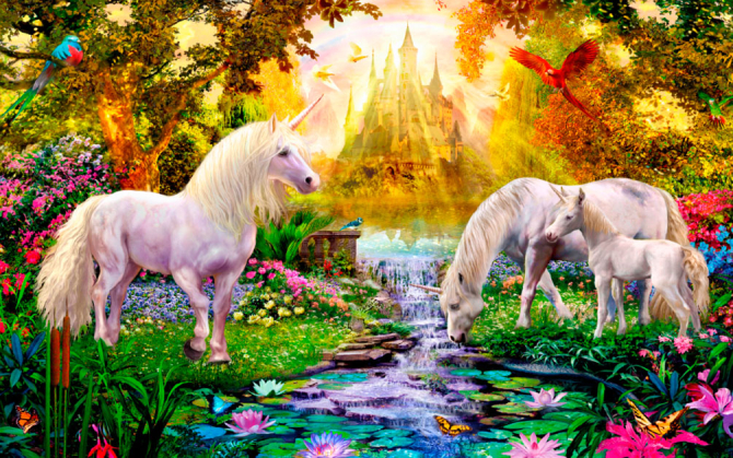 Фотообои Трио единорогов