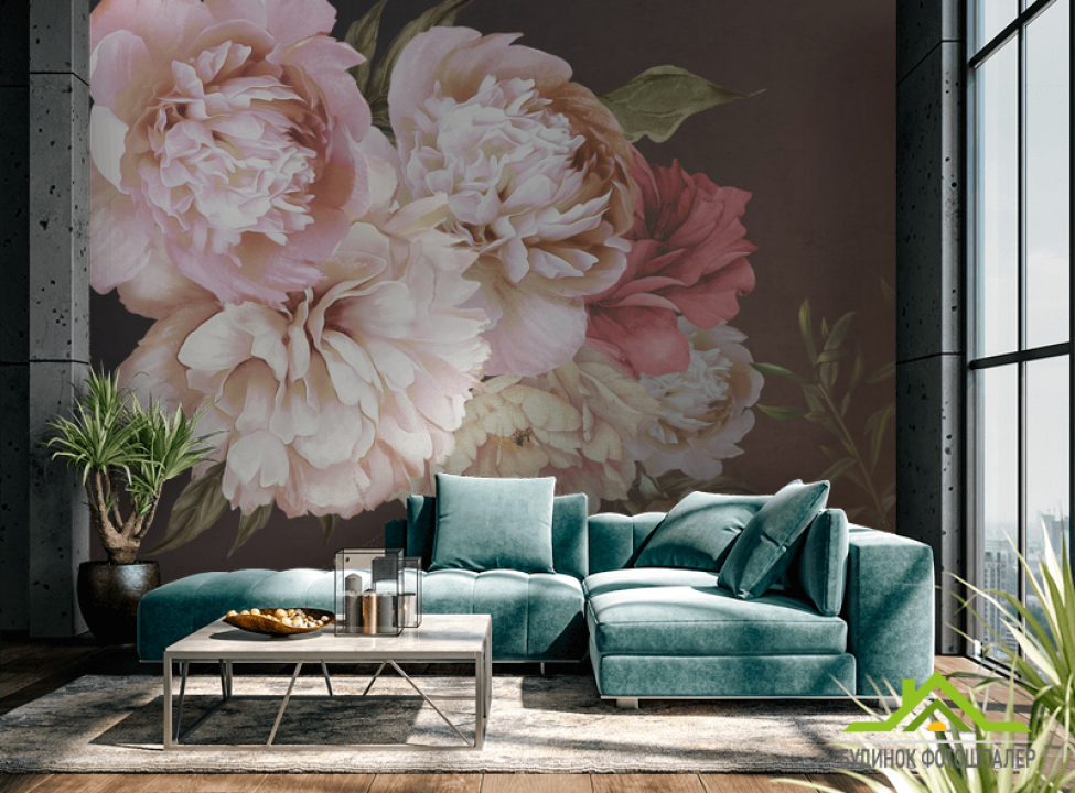 выбрать Фотообои Винтажные пионы Фотообои Цветы на стену
