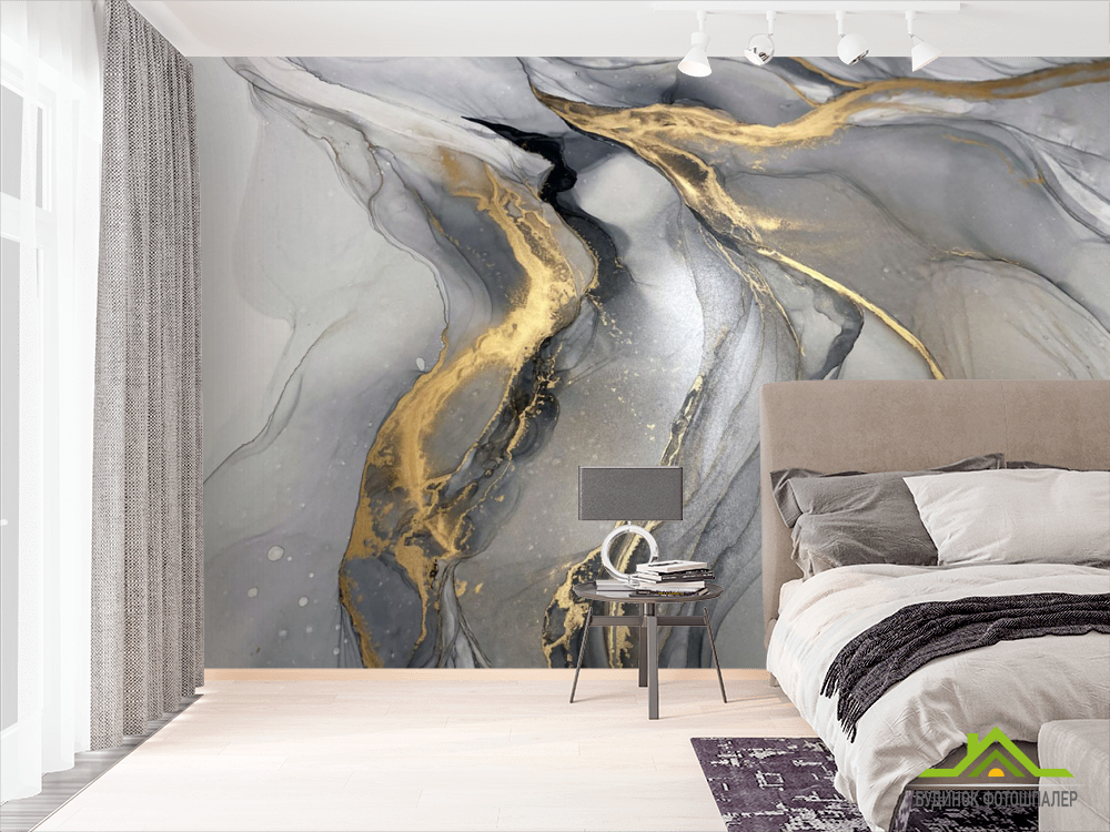 Фотошпалери флюїд з золотом
