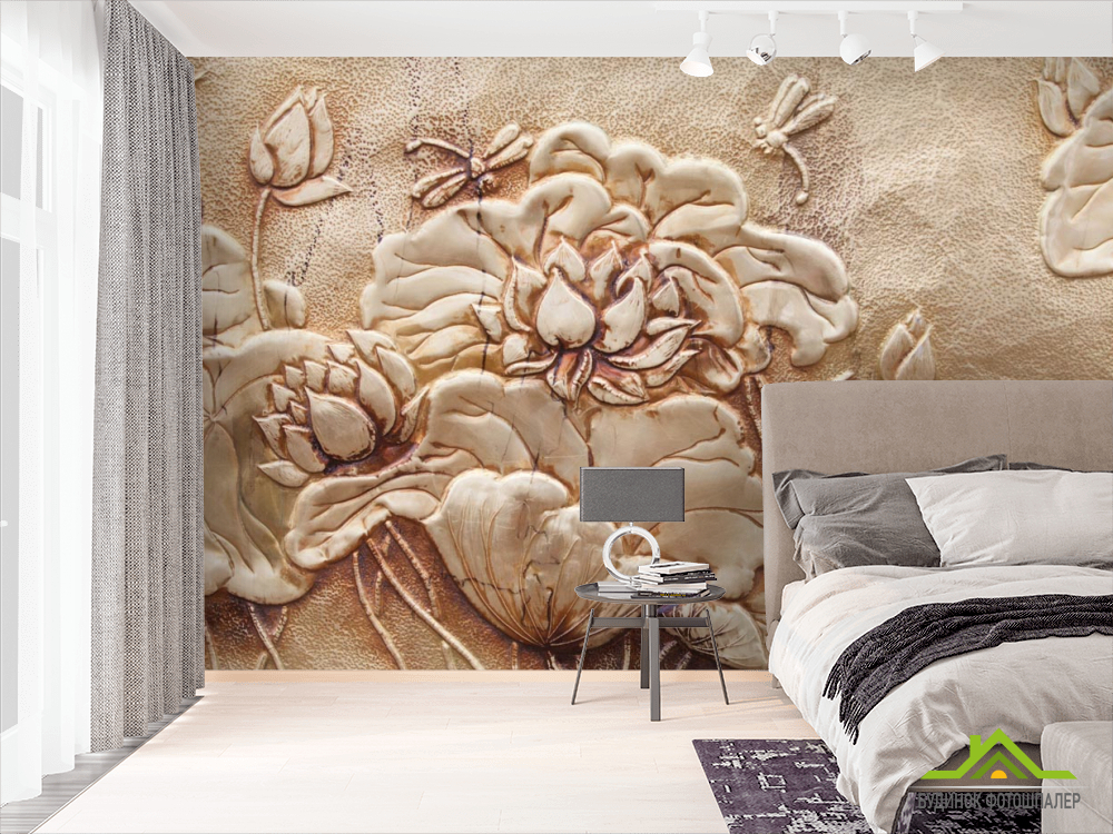 Фотошпалери квіти барельєф