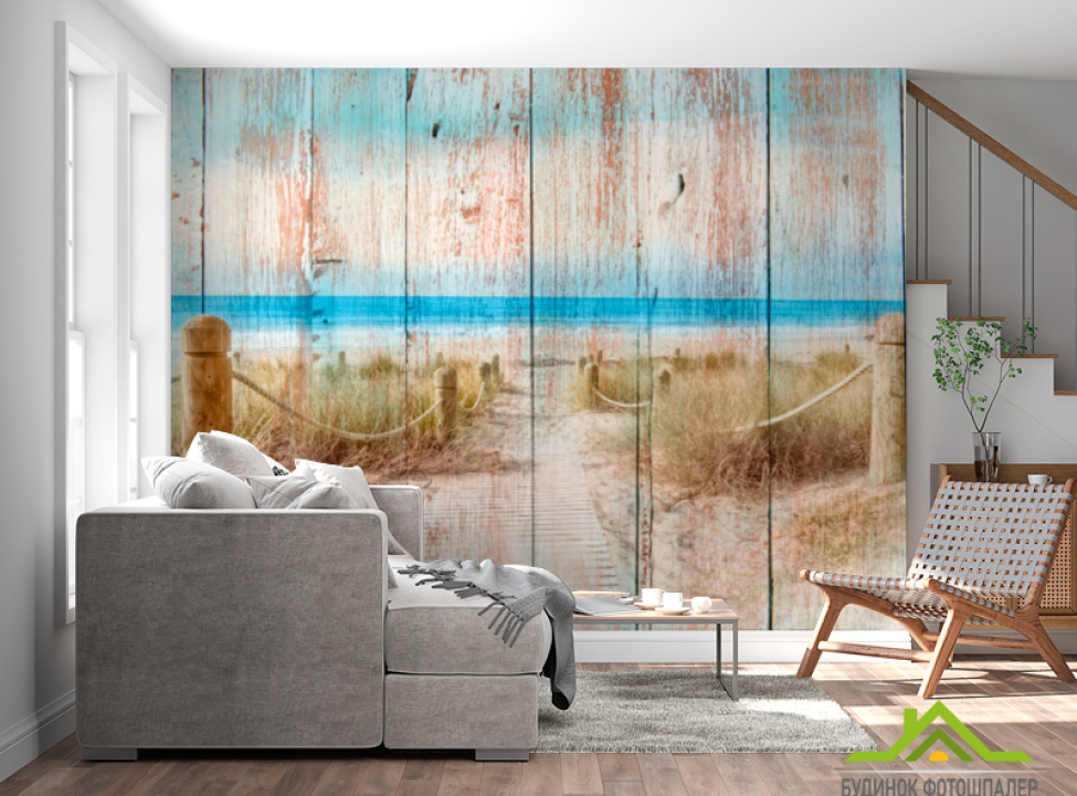 выбрать Фотошпалери Краєвид на дошках Фотошпалери Ілюстрації на стіну