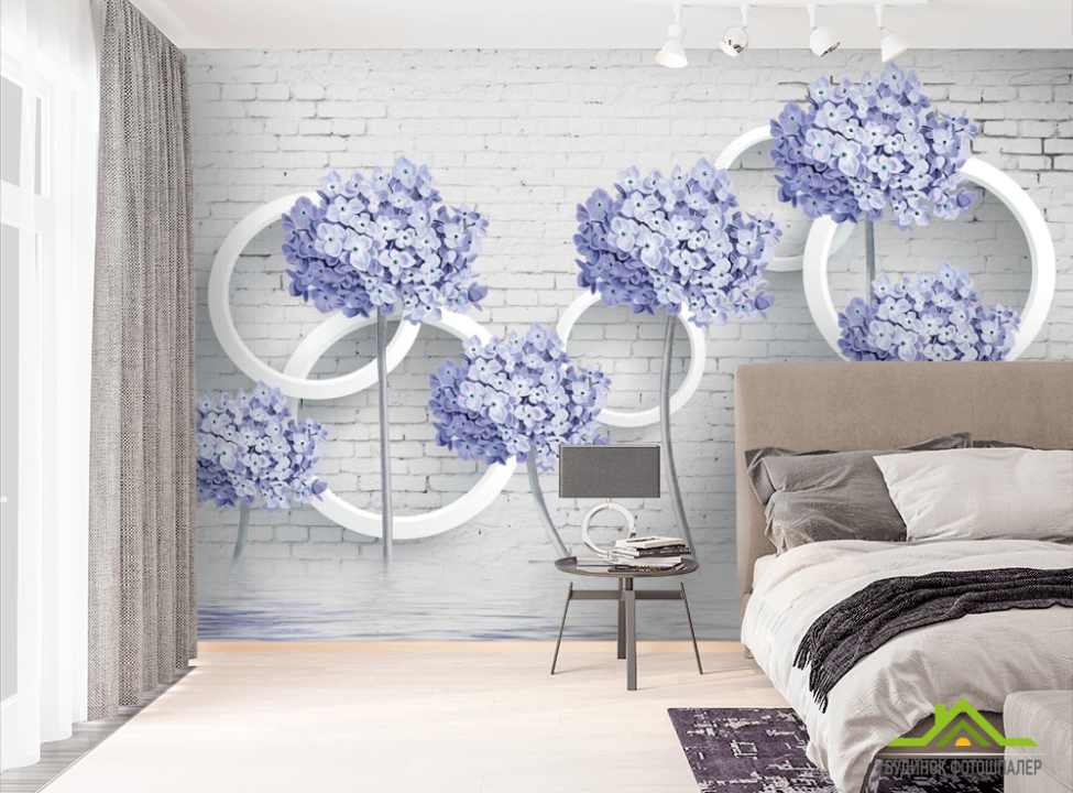 выбрать Фотошпалери 3д квіти блакитні Фотошпалери Квіти на стіну