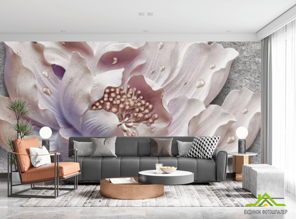 выбрать Фотошпалери Барельєфний квітка Фотошпалери 3Д барельєф на стіну