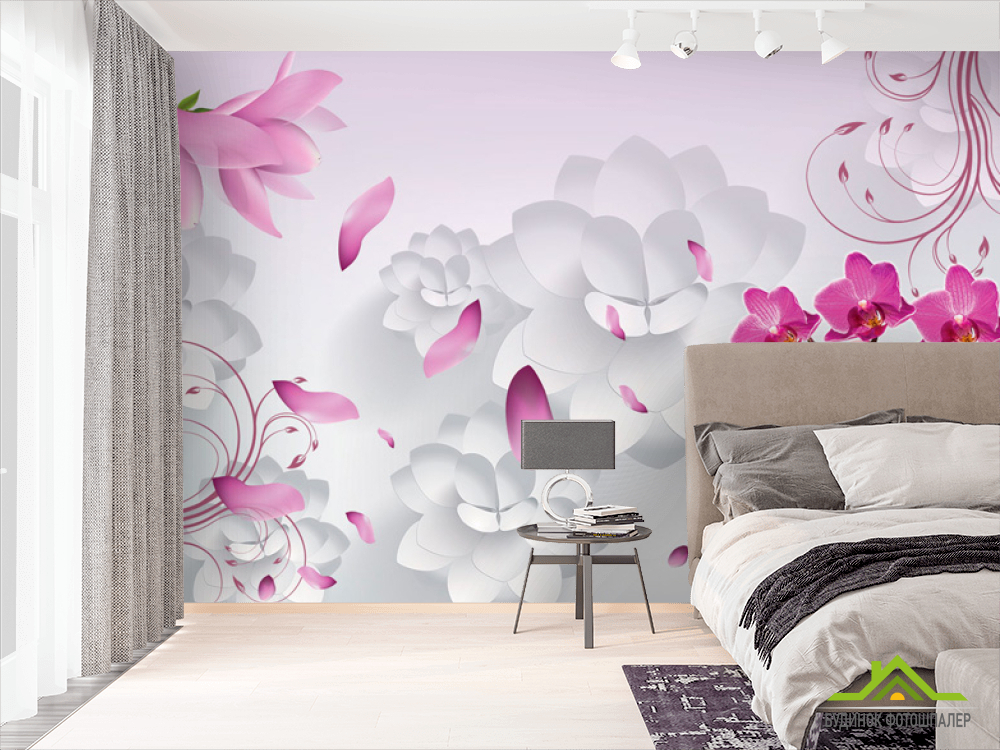 Фотообои 3D цветы