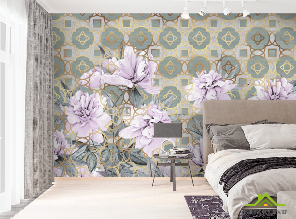 выбрать Фотошпалери півонії і візерунок Ексклюзивні фотошпалери на стіну