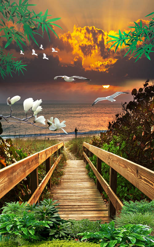 Фотошпалери Сходи на море