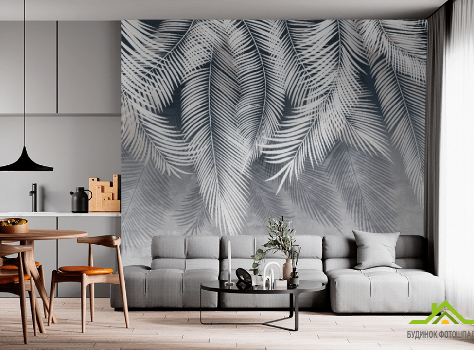 выбрать Фотообои нежные тропические листья Фотообои Дизайнерские листья на стену
