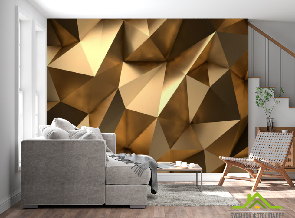 выбрать Фотообои Золотой полигон Фотообои Геометрия на стену