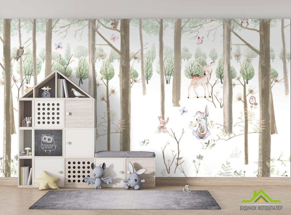 выбрать Фотошпалери Звірі в лісі Фотошпалери Little kids на стіну