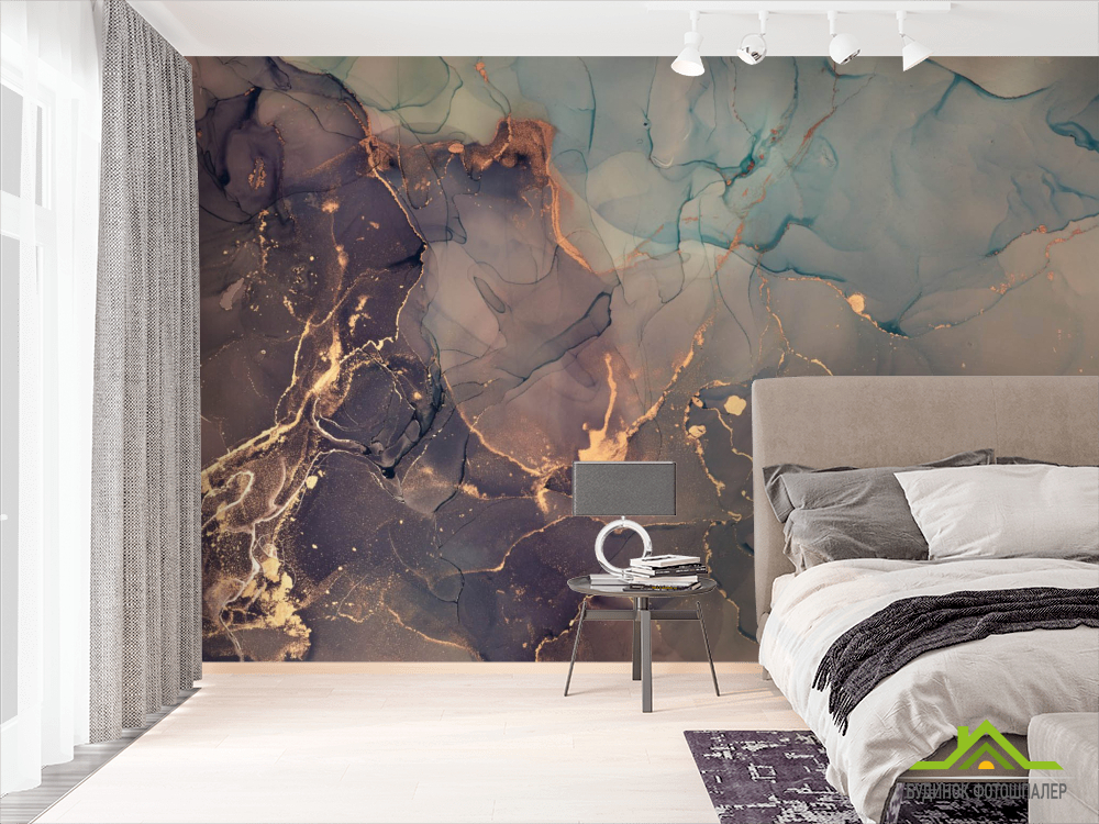 Фотошпалери Фіолетовий Fluid art